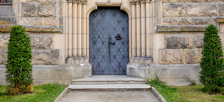 Traditional Double Front Doors in Abbotsford, British Columbia
