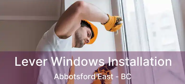  Lever Windows Installation Abbotsford East - BC