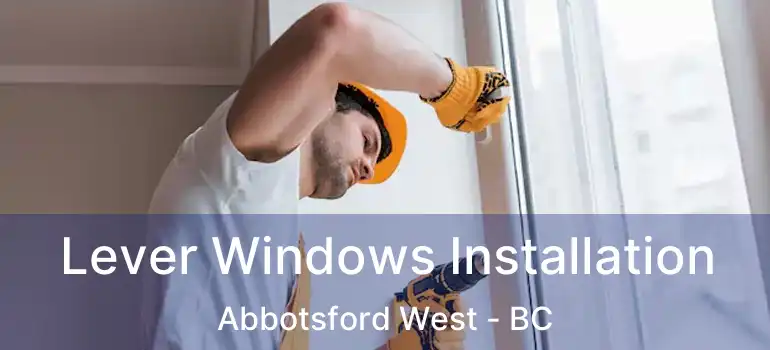  Lever Windows Installation Abbotsford West - BC