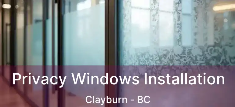  Privacy Windows Installation Clayburn - BC