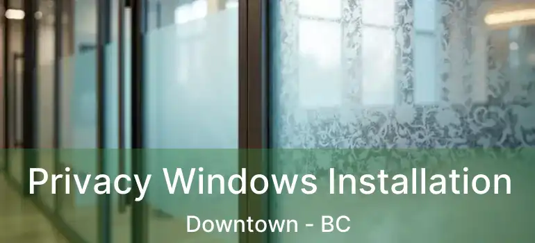  Privacy Windows Installation Downtown - BC
