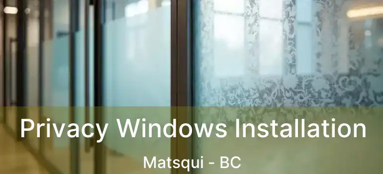  Privacy Windows Installation Matsqui - BC