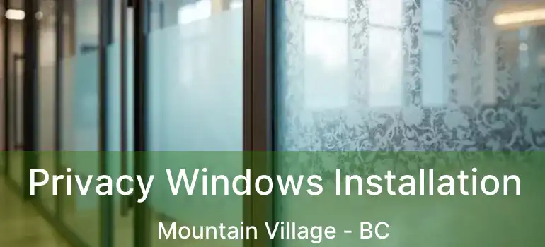  Privacy Windows Installation Mountain Village - BC