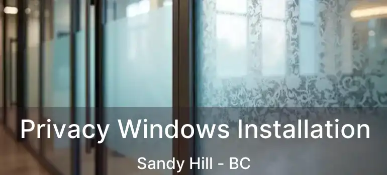  Privacy Windows Installation Sandy Hill - BC