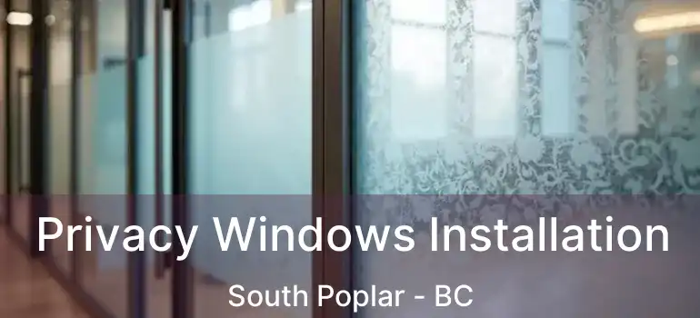  Privacy Windows Installation South Poplar - BC