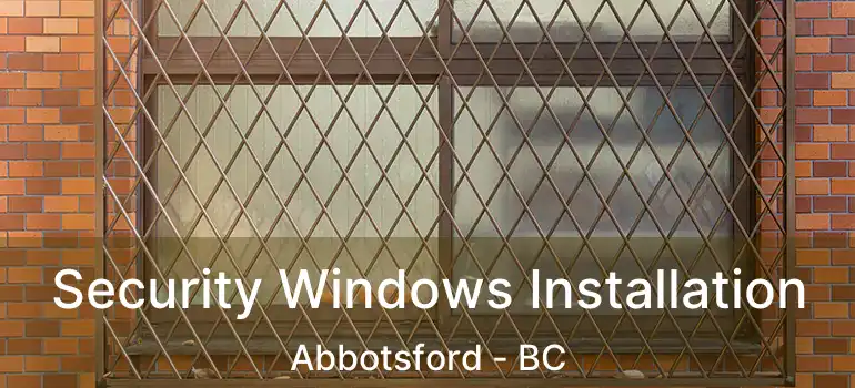  Security Windows Installation Abbotsford - BC
