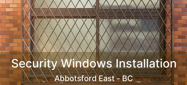  Security Windows Installation Abbotsford East - BC