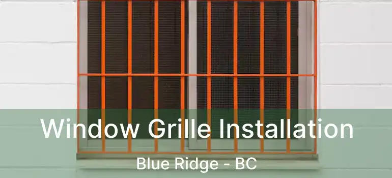  Window Grille Installation Blue Ridge - BC
