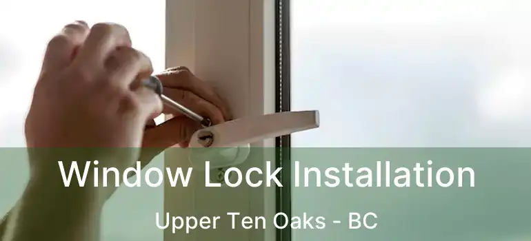  Window Lock Installation Upper Ten Oaks - BC