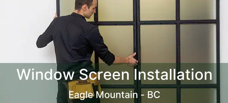  Window Screen Installation Eagle Mountain - BC