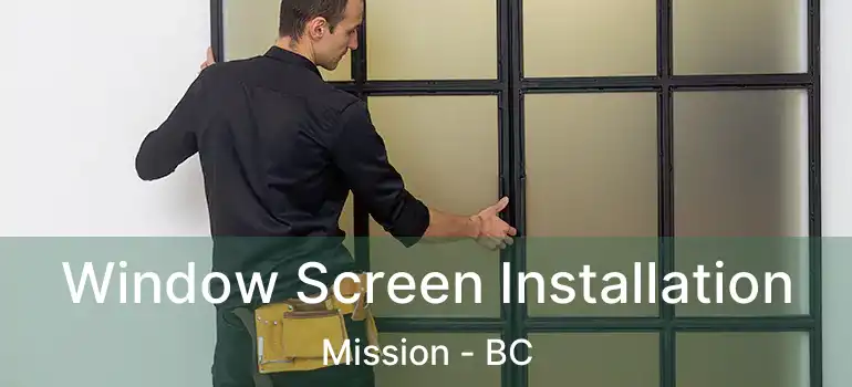  Window Screen Installation Mission - BC