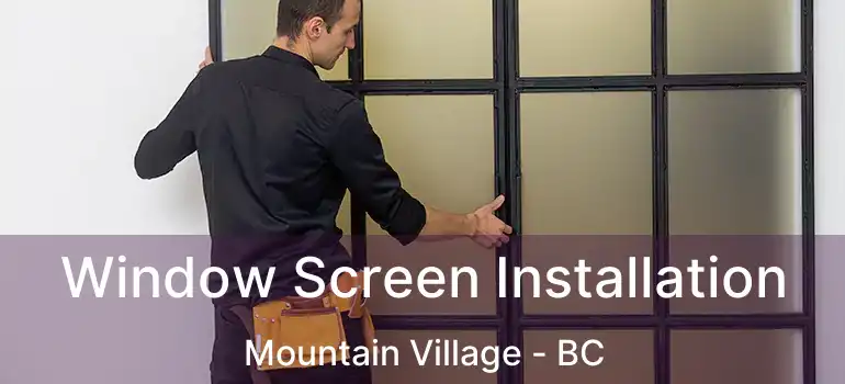 Window Screen Installation Mountain Village - BC